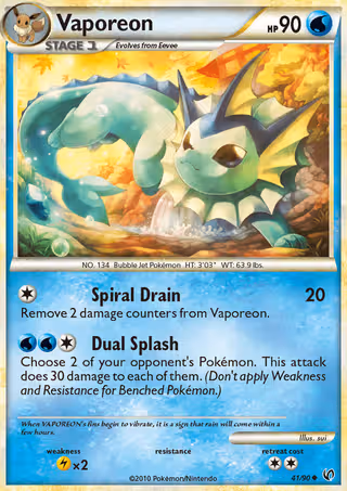 Vaporeon 41/90 Pokemon card