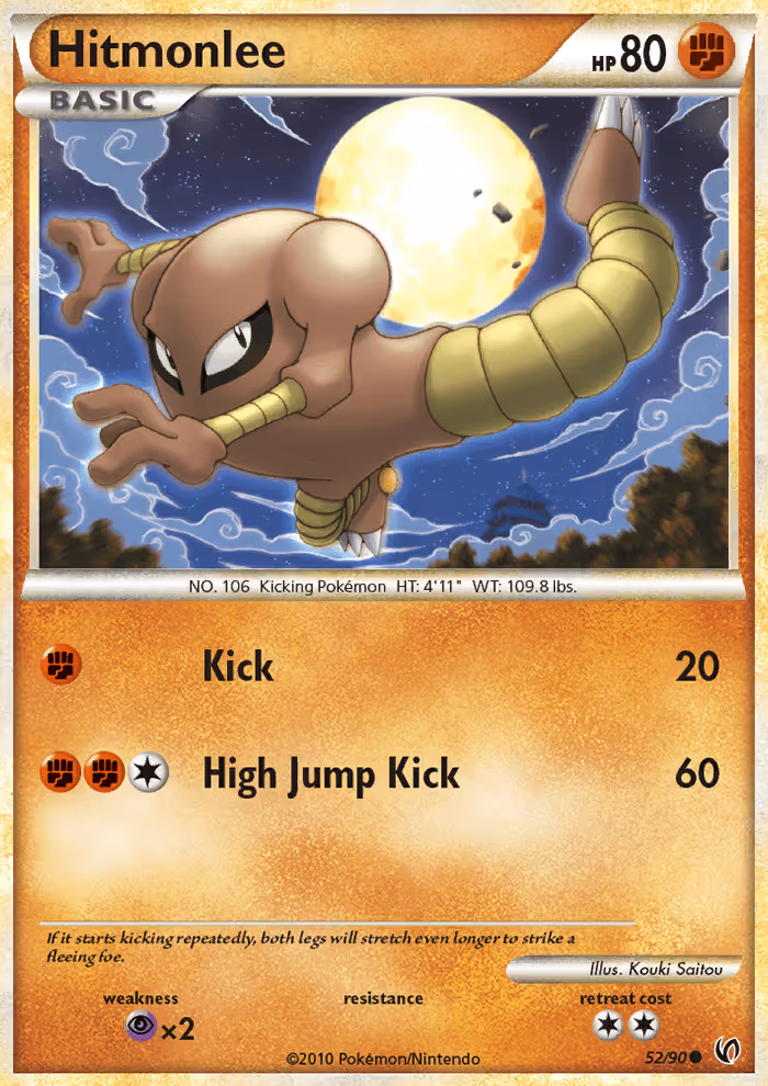Hitmonlee 52/90 Pokemon card
