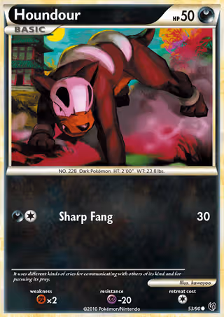 Houndour 53/90 Pokemon card