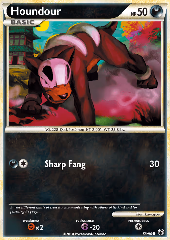 Houndour 53/90 Pokemon card