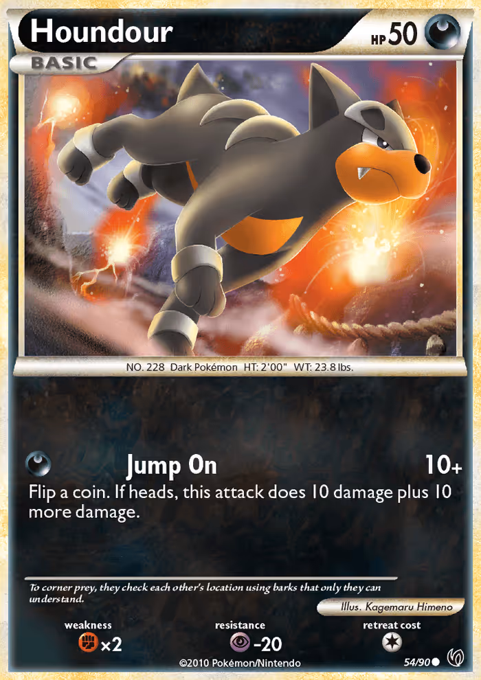 Houndour 54/90 Pokemon card