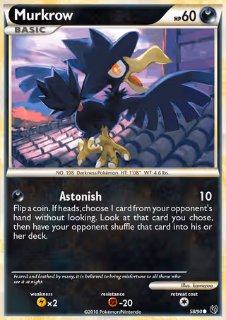Murkrow 58/90 Pokemon card