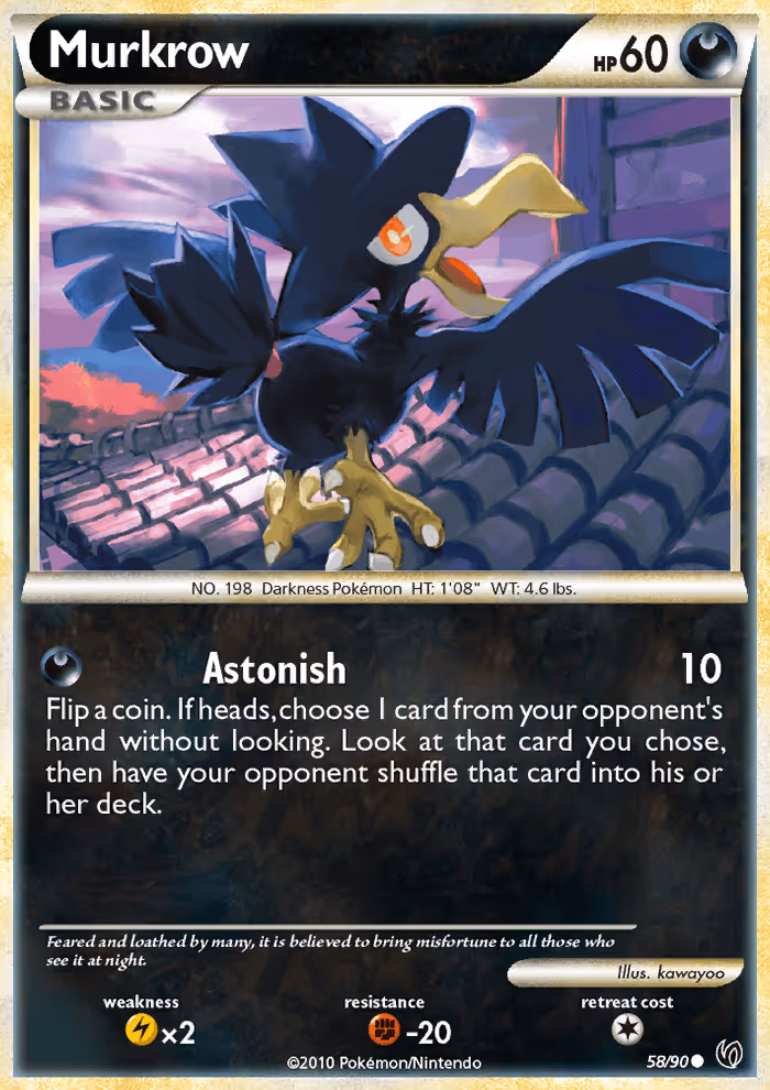 Murkrow 58/90 Pokemon card