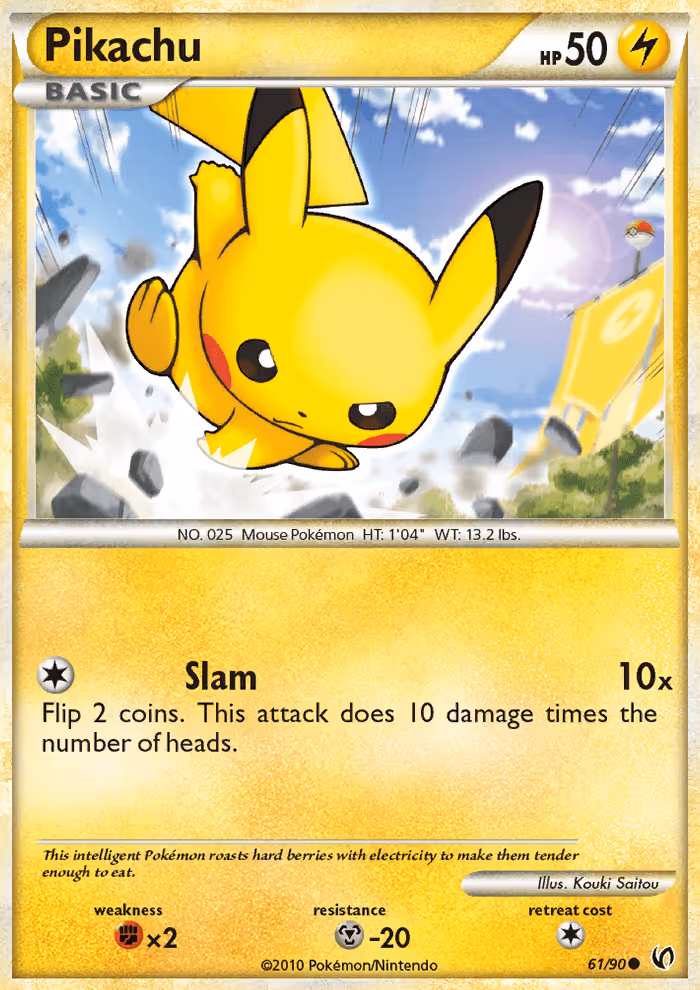 Pikachu 61/90 Pokemon card