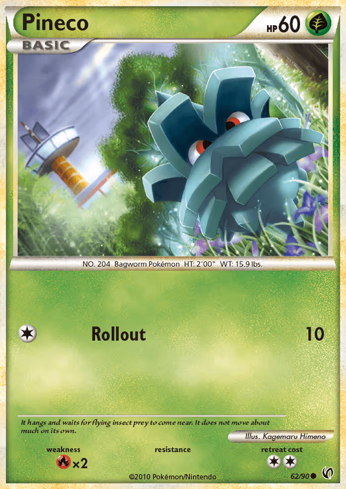 Pineco 62/90 Pokemon card