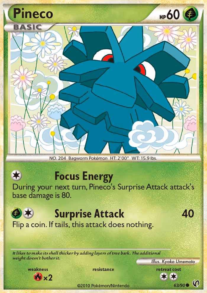 Pineco 63/90 Pokemon card