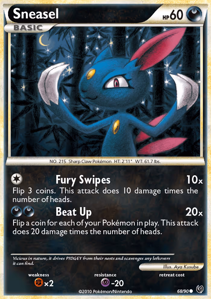 Sneasel 68/90 Pokemon card