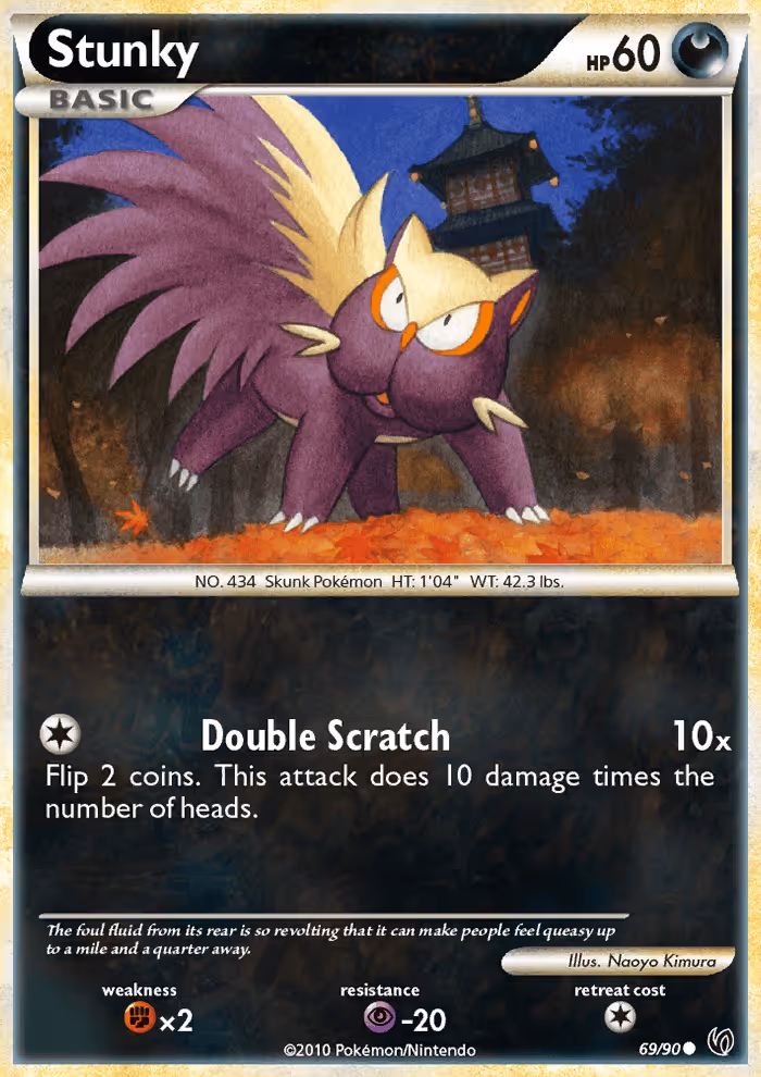 Stunky 69/90 Pokemon card