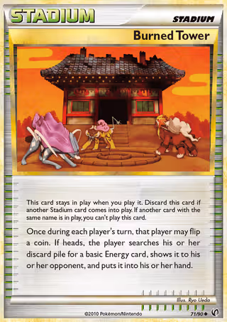 Burned Tower 71/90 Pokemon card