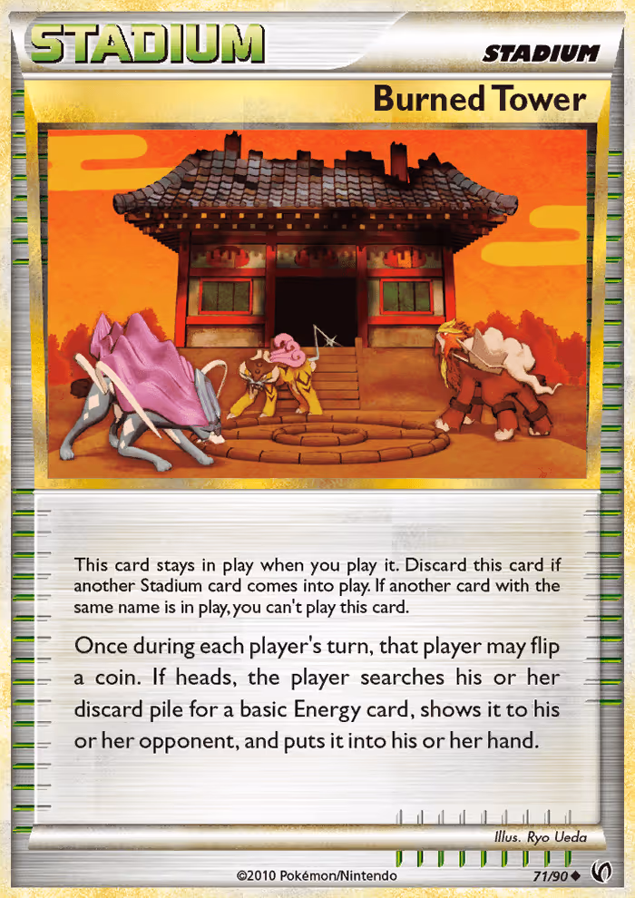 Burned Tower 71/90 Pokemon card
