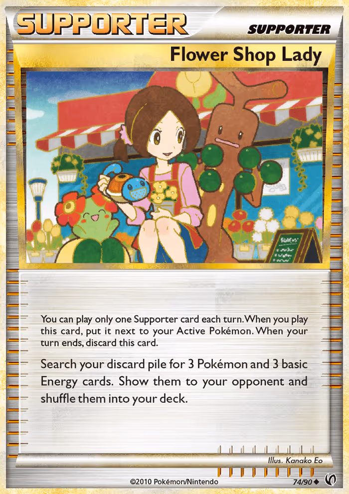 Flower Shop Lady 74/90 Pokemon card