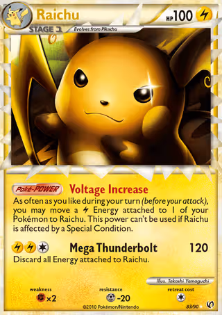 Raichu 83/90 Pokemon card