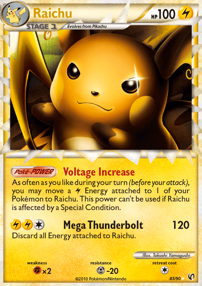 Raichu 83/90 Pokemon card