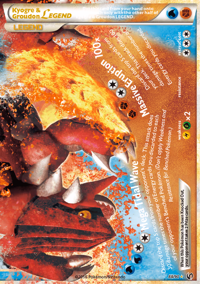 Kyogre & Groudon LEGEND 88/90 Pokemon card