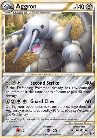 Aggron 1/102 Pokemon card