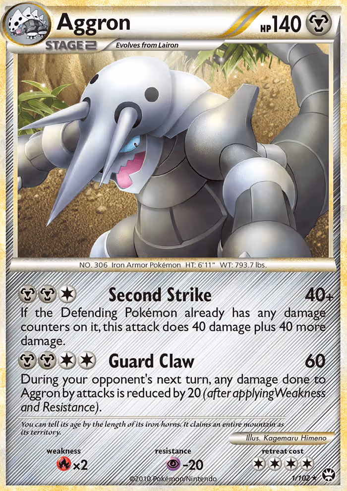 Aggron 1/102 Pokemon card
