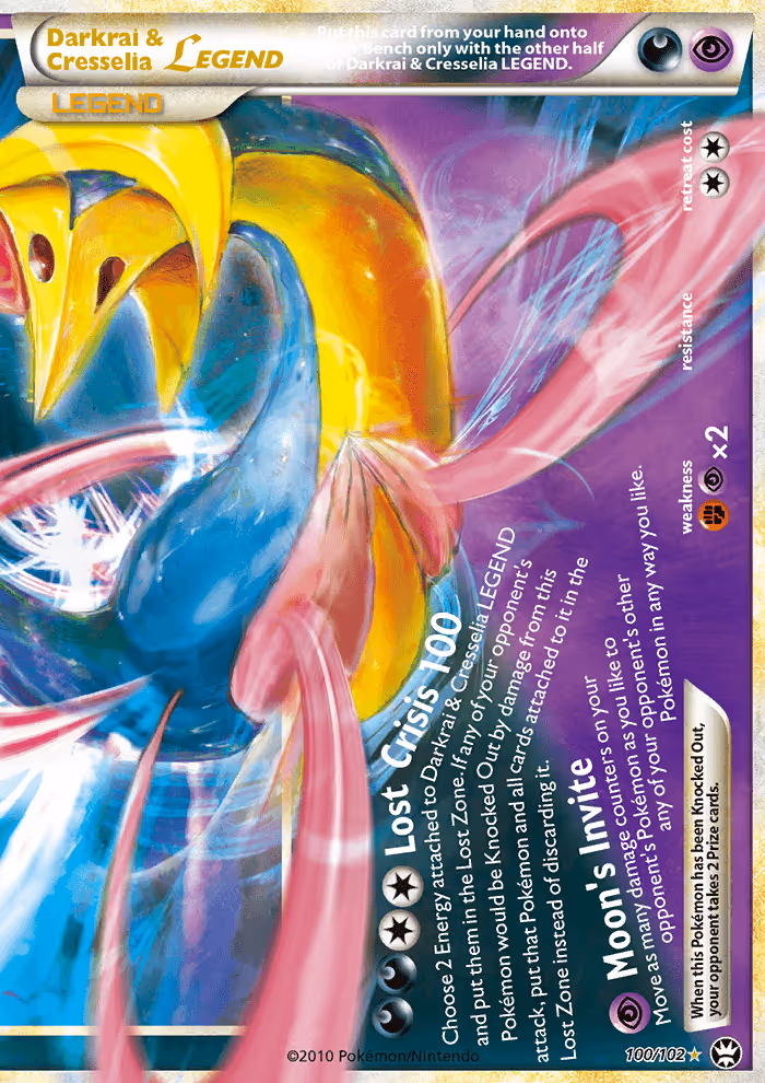 Darkrai & Cresselia LEGEND 100/102 Pokemon card