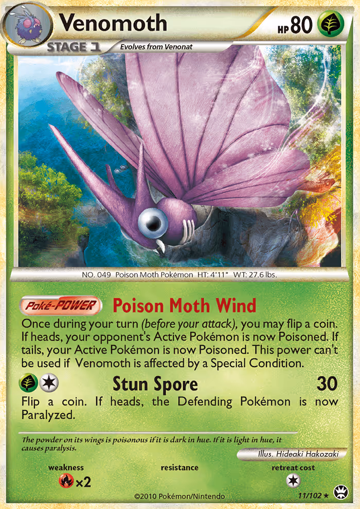 Venomoth 11/102 Pokemon card