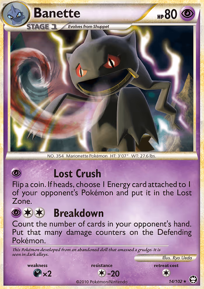 Banette 14/102 Pokemon card