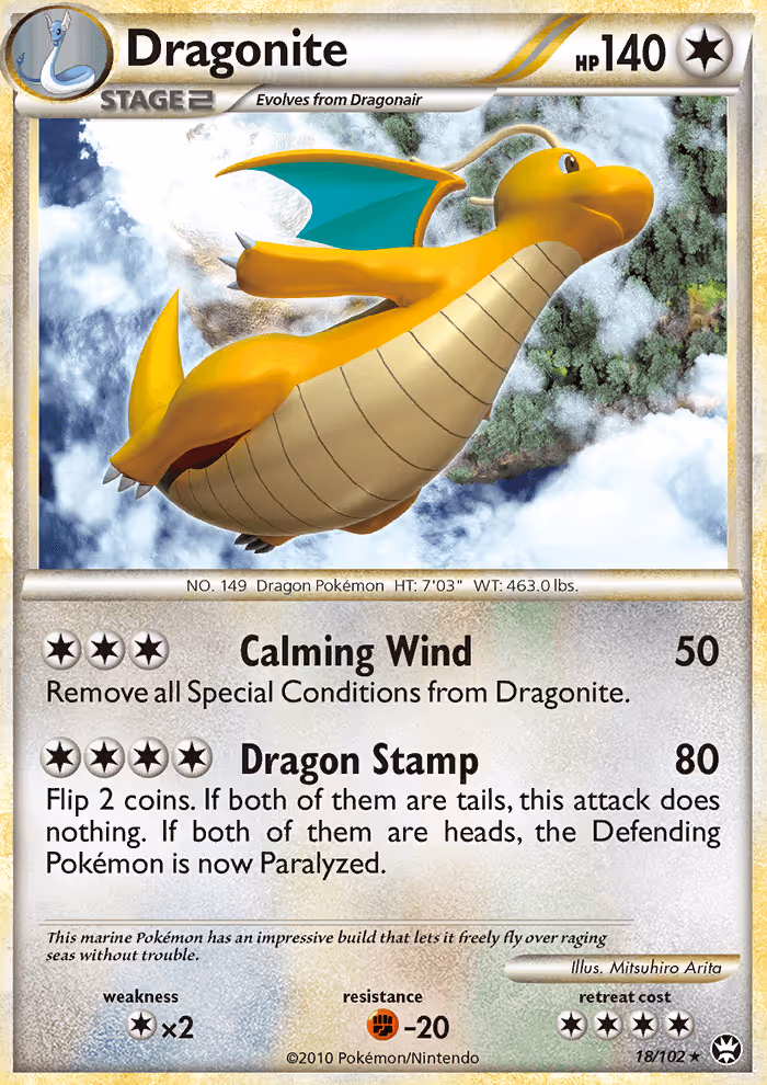 Dragonite 18/102 Pokemon card