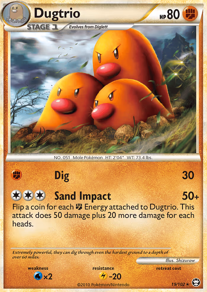 Dugtrio 19/102 Pokemon card