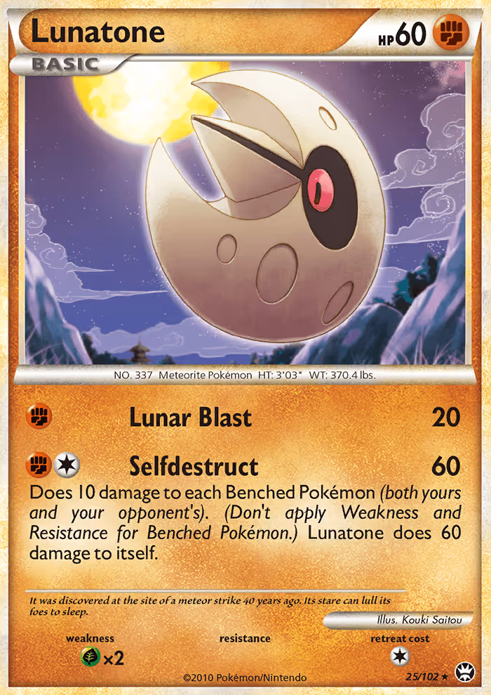 Lunatone 25/102 Pokemon card