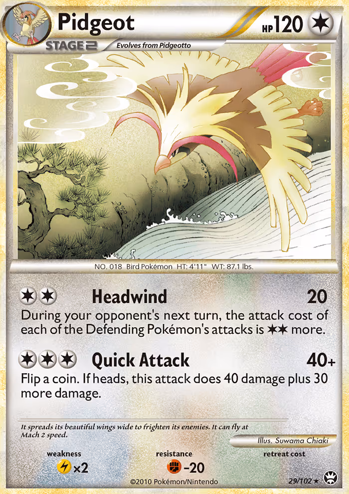 Pidgeot 29/102 Pokemon card