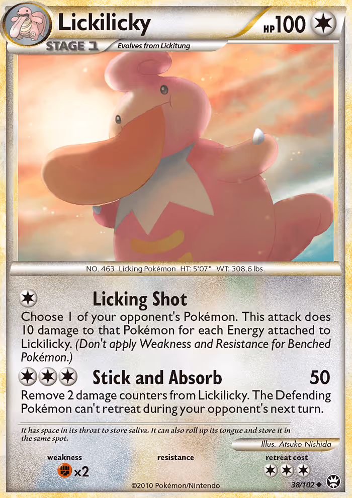 Lickilicky 38/102 Pokemon card