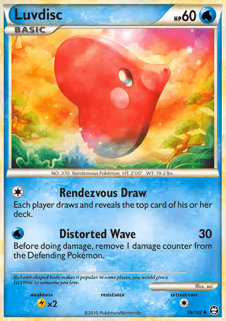 Luvdisc 39/102 Pokemon card