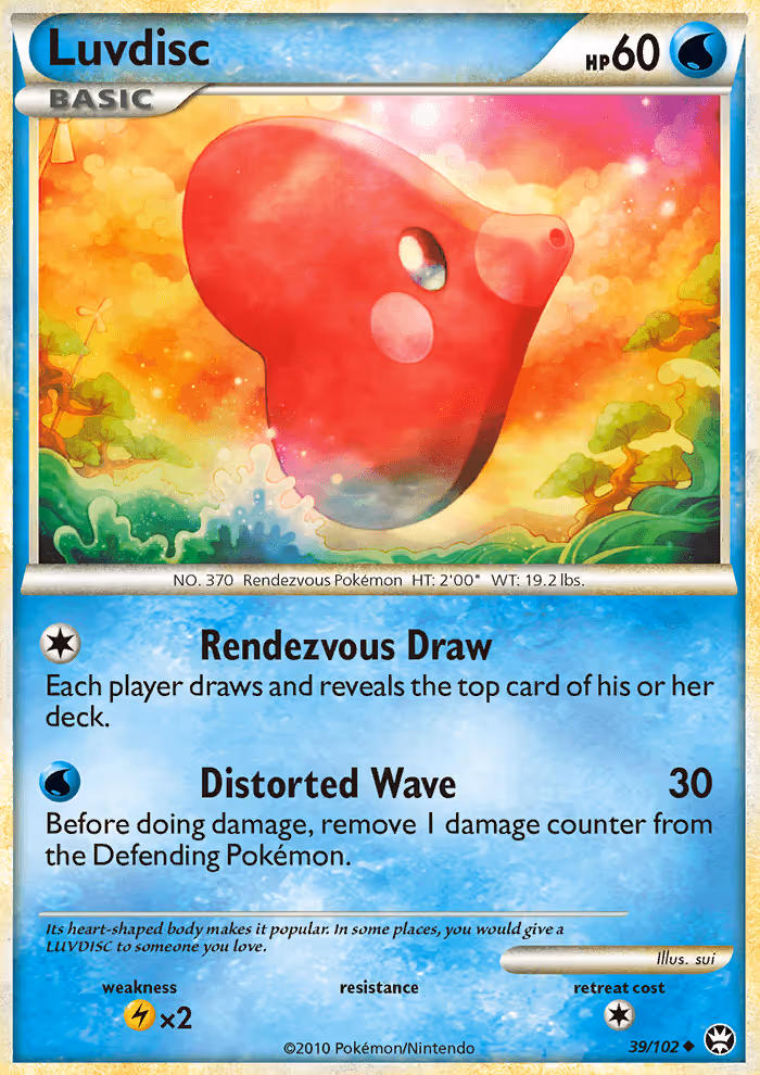 Luvdisc 39/102 Pokemon card