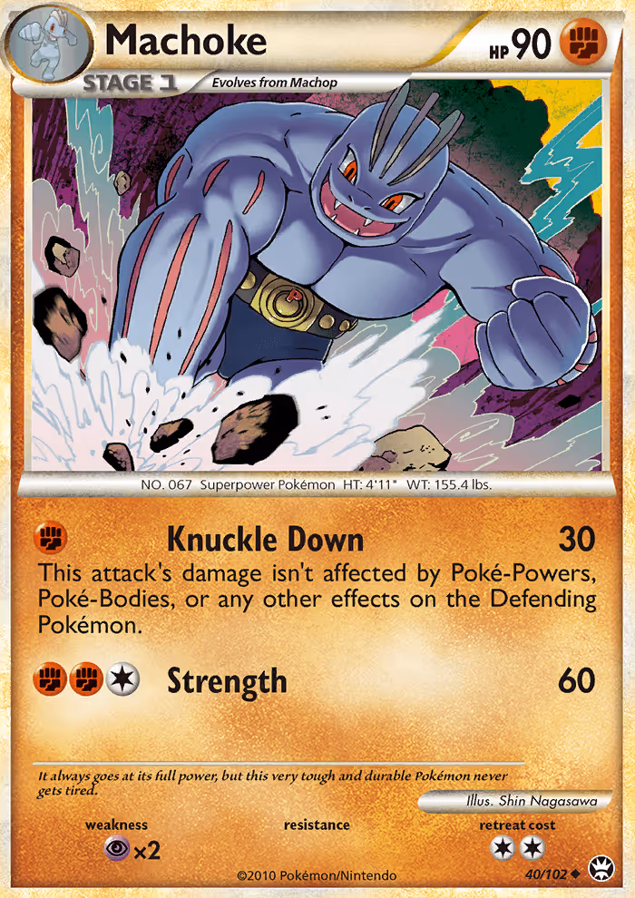 Machoke 40/102 Pokemon card