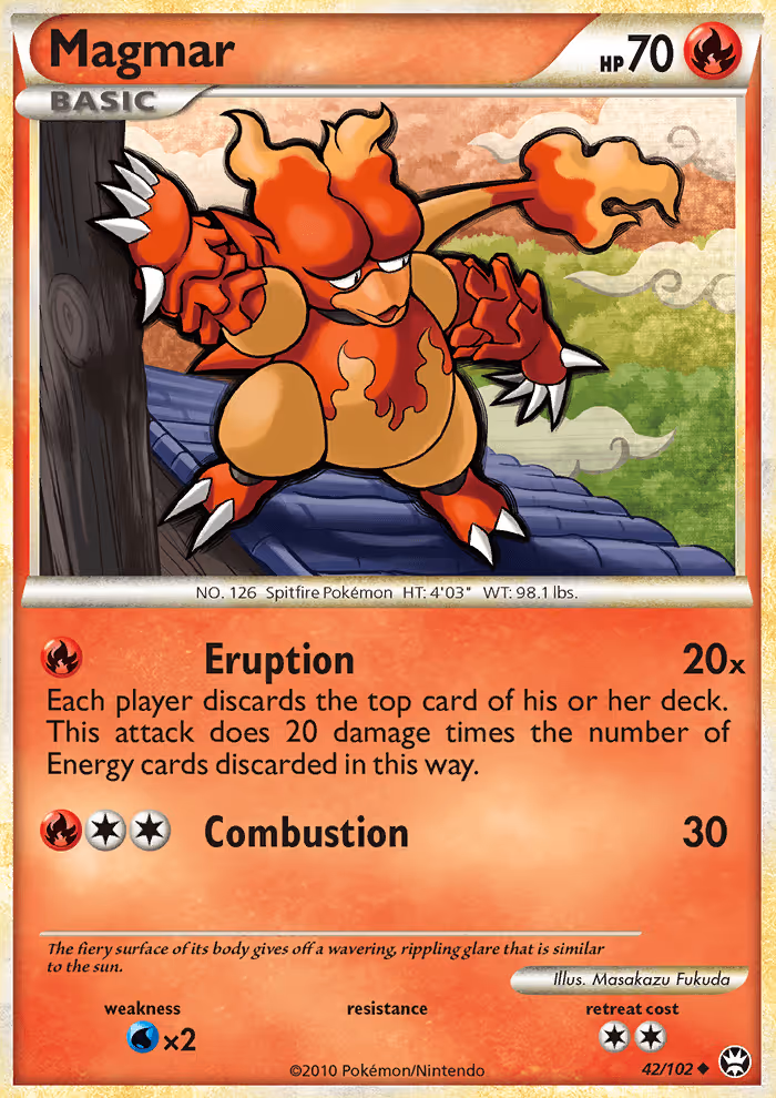 Magmar 42/102 Pokemon card