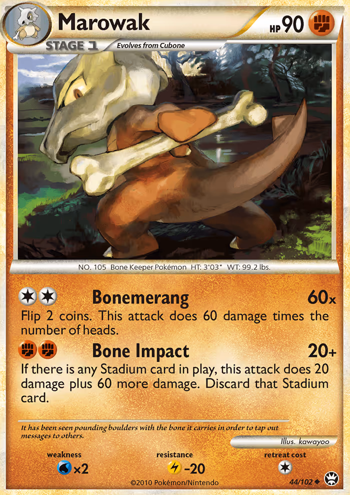 Marowak 44/102 Pokemon card