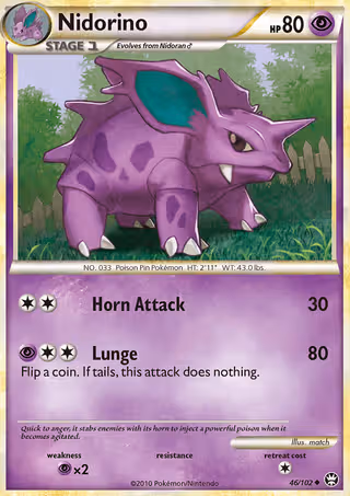Nidorino 46/102 Pokemon card