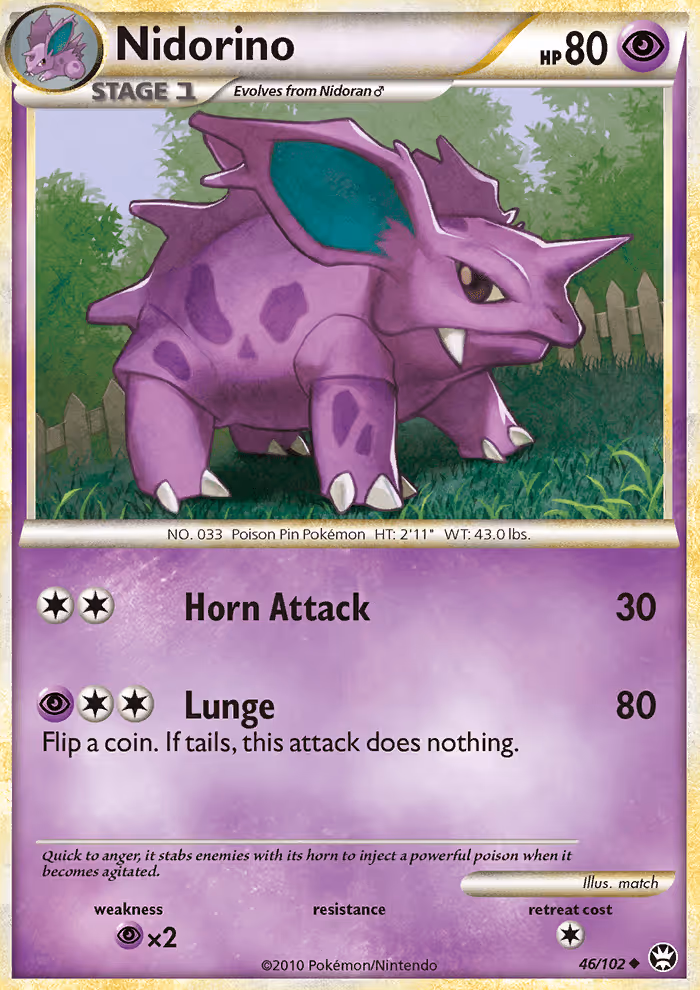 Nidorino 46/102 Pokemon card