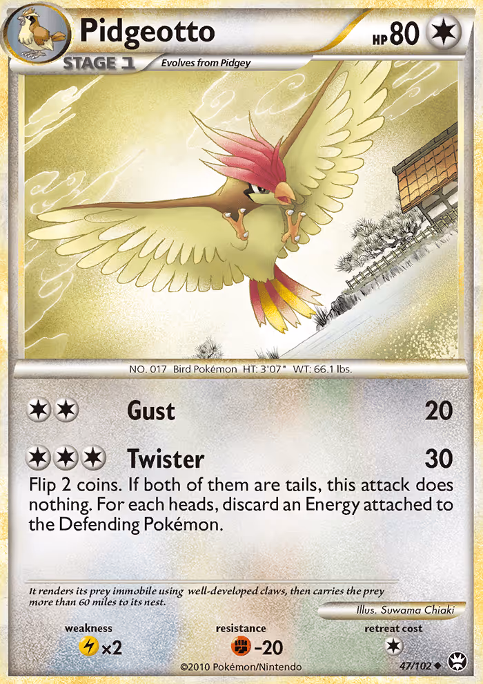 Pidgeotto 47/102 Pokemon card