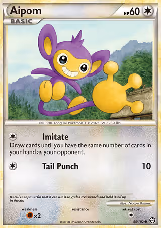 Aipom 55/102 Pokemon card