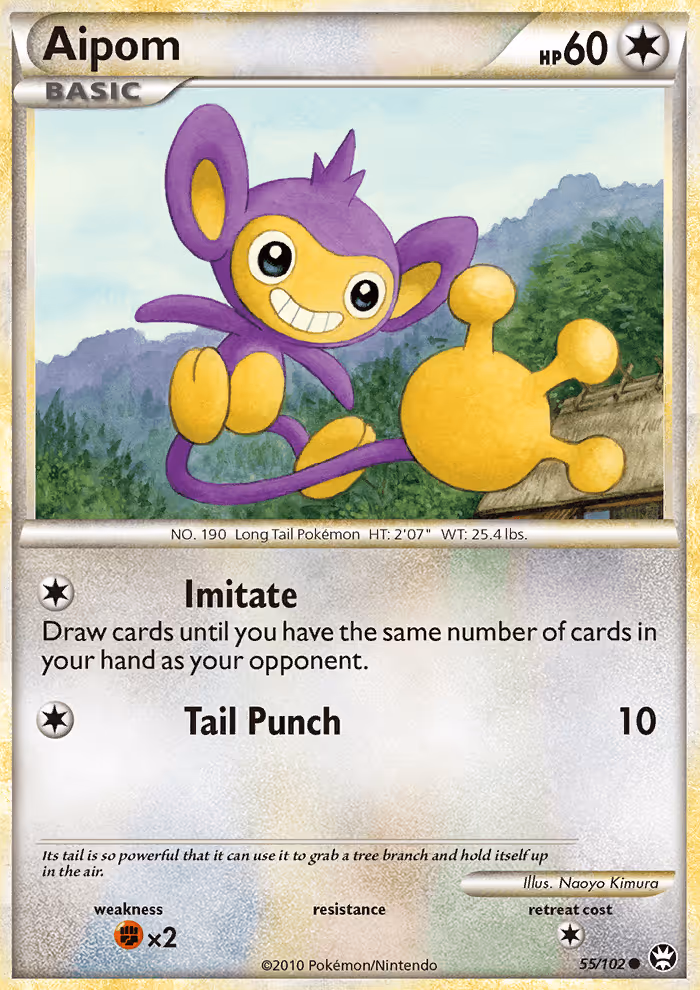 Aipom 55/102 Pokemon card