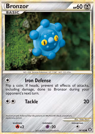 Bronzor 58/102 Pokemon card