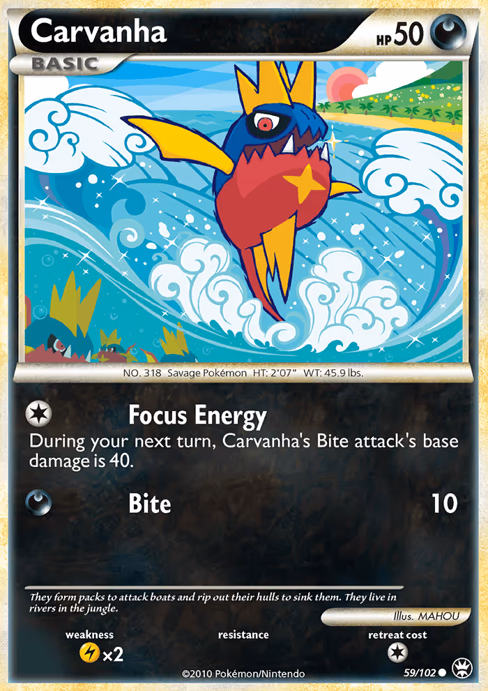 Carvanha 59/102 Pokemon card