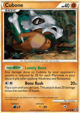 Cubone 60/102 Pokemon card