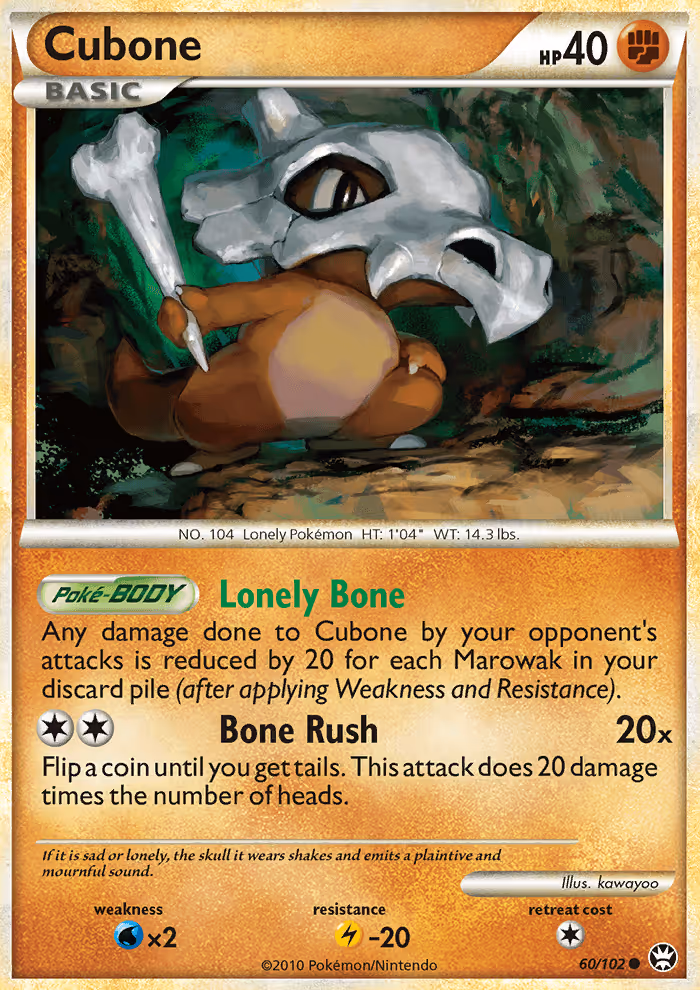 Cubone 60/102 Pokemon card