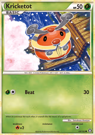 Kricketot 65/102 Pokemon card