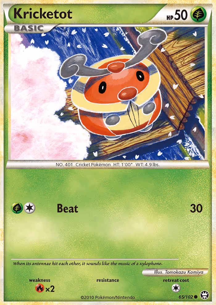 Kricketot 65/102 Pokemon card