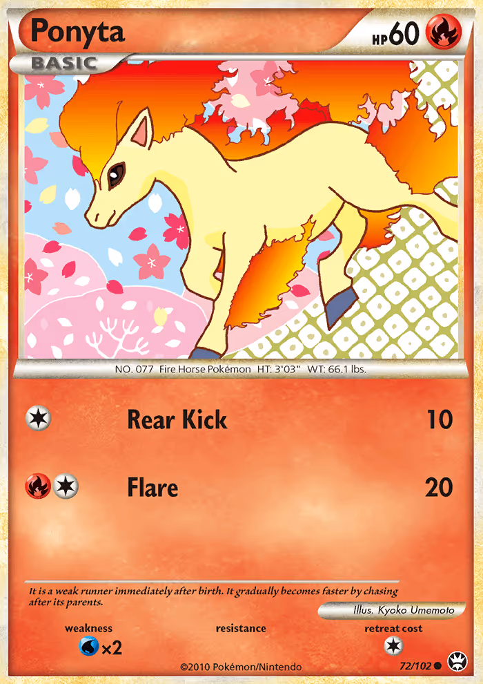 Ponyta 72/102 Pokemon card