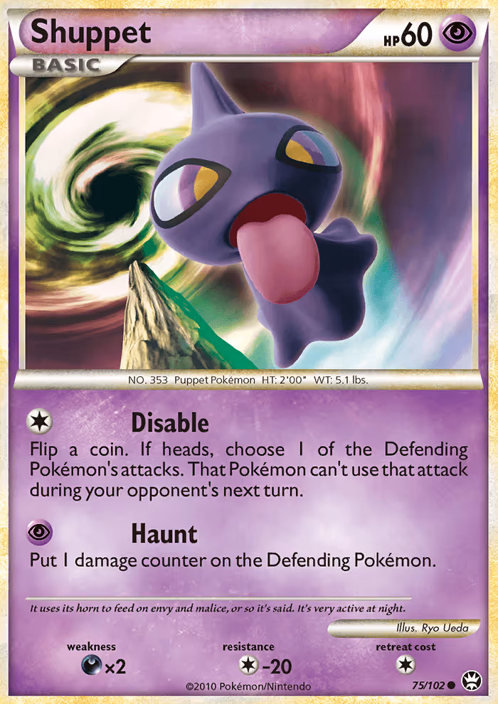 Shuppet 75/102 Pokemon card