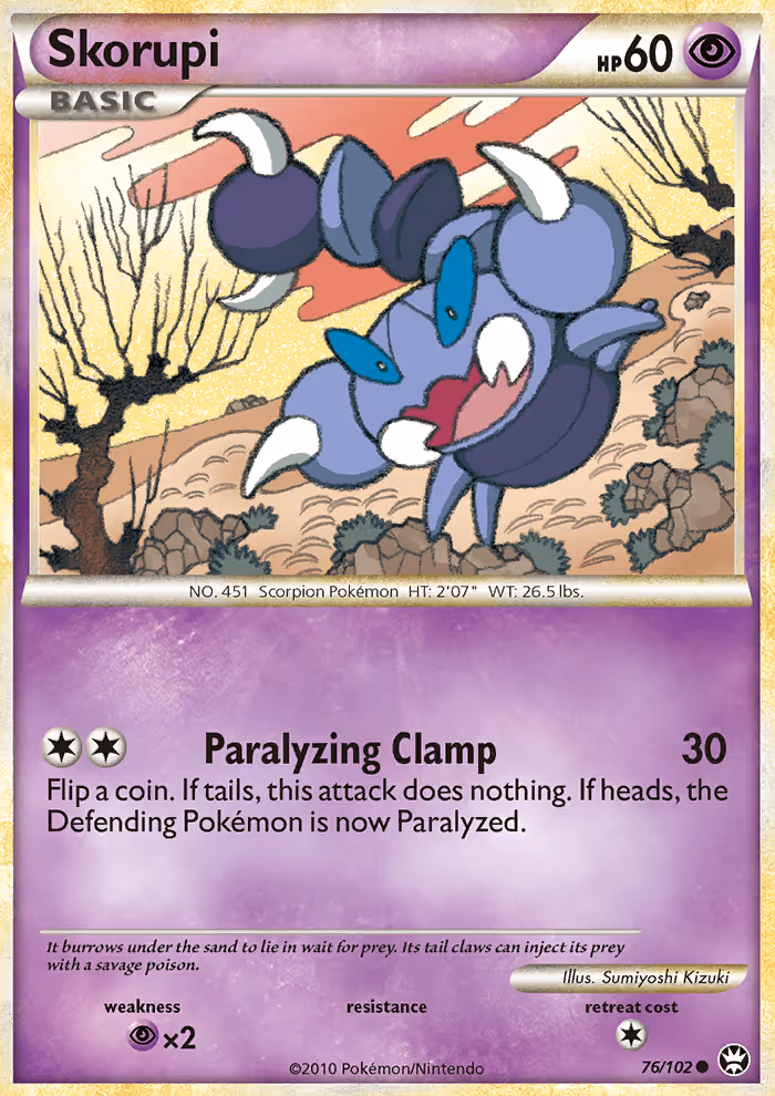 Skorupi 76/102 Pokemon card