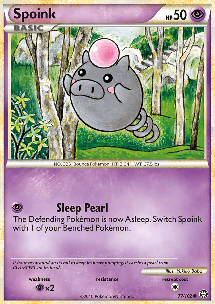 Spoink 77/102 Pokemon card