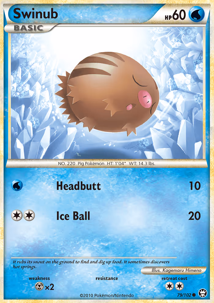 Swinub 79/102 Pokemon card