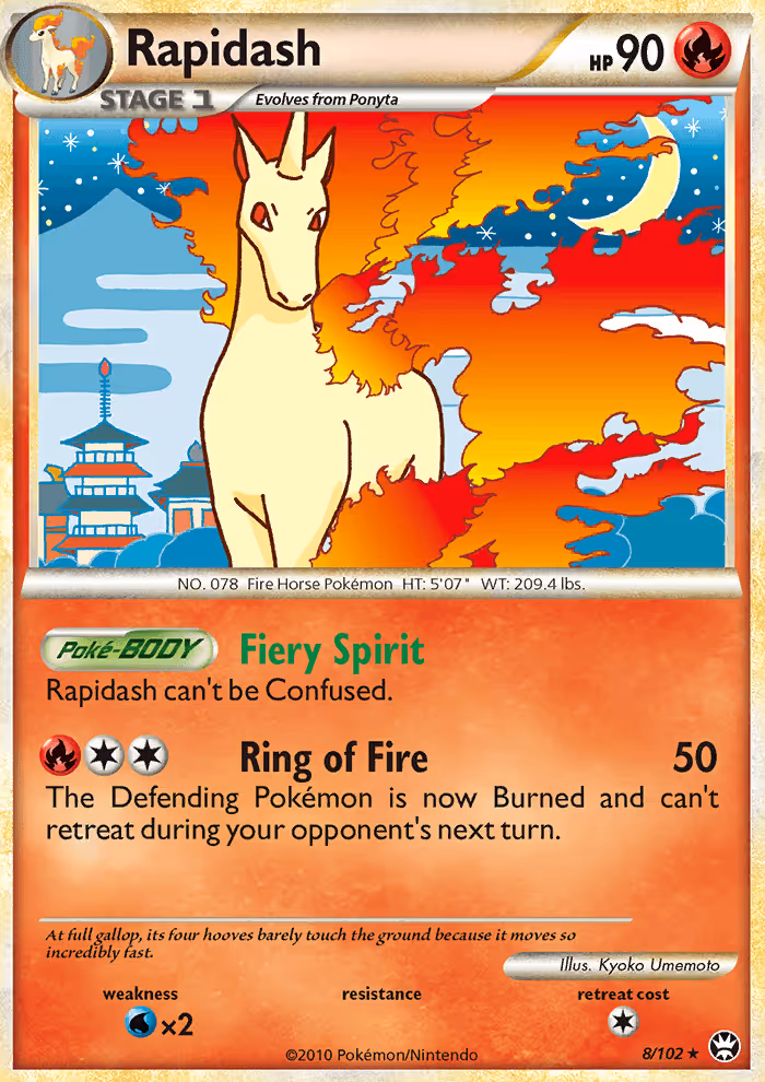 Rapidash 8/102 Pokemon card